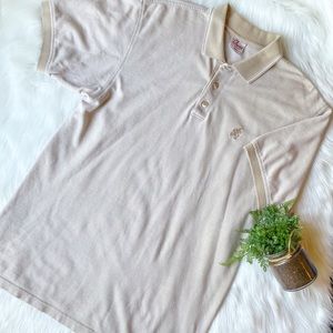 Vintage Mickey Mouse Khaki Tan Polo Collared Shirt Disney Store M